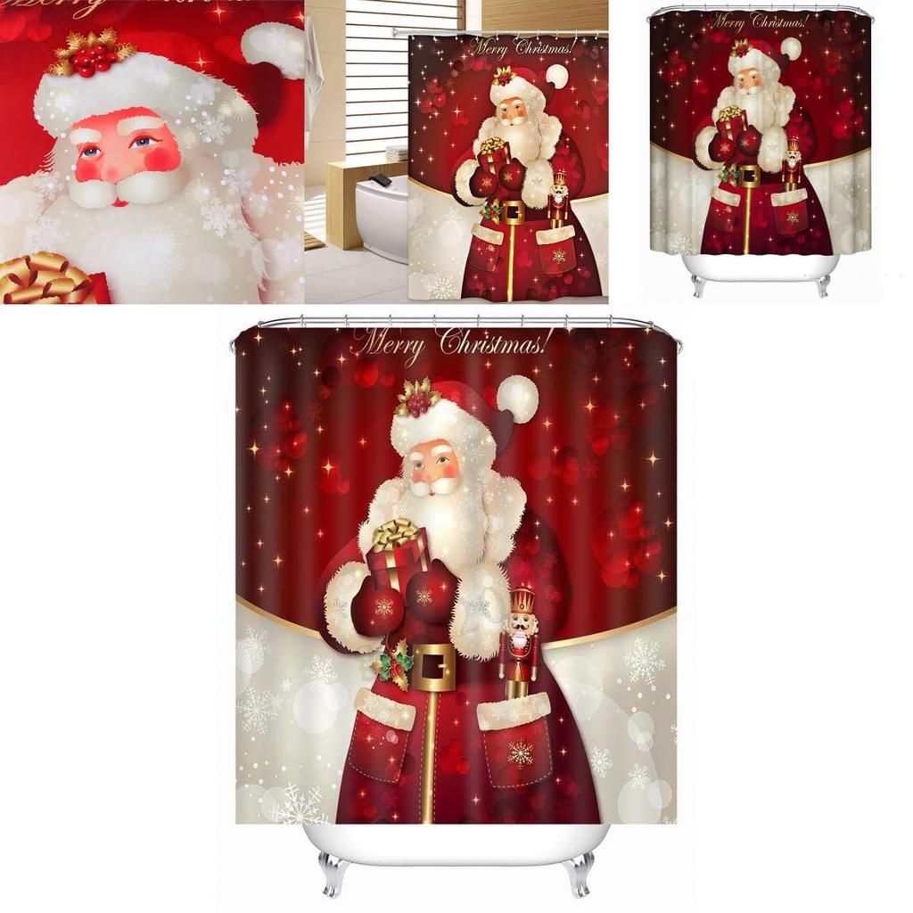 1 st Jul Duschdraperi Med Premiumkvalitet Vattentätt Jultomtemönster