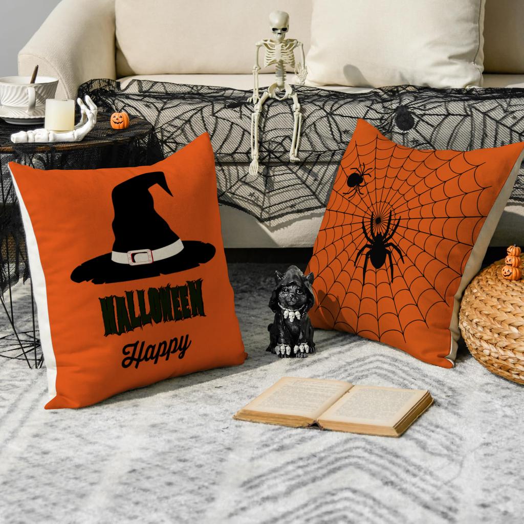 1/4Pcs Halloween Pillowcase, Halloween Witch Castle Cushion Cover, Decorative Sofa, Living Room, Bedroom Cushion Cover