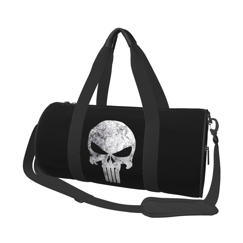 Skeleton Skull Print Round Travel Duffel Bag Lightweight Waterproof Durable Handbags Yoga Gym Sports Bag Outdoor Fitness Bags
