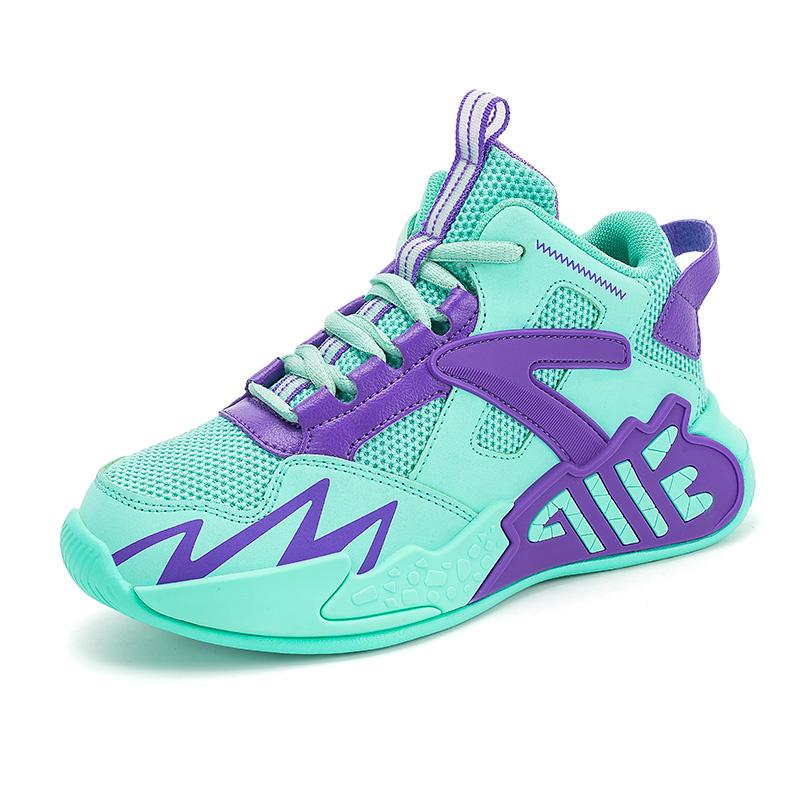 Fashion Design Basketball Shoes For Boys Training Shoes Breathable Mesh Sneakers Kids Platform Non-slip Children's Sports Shoes