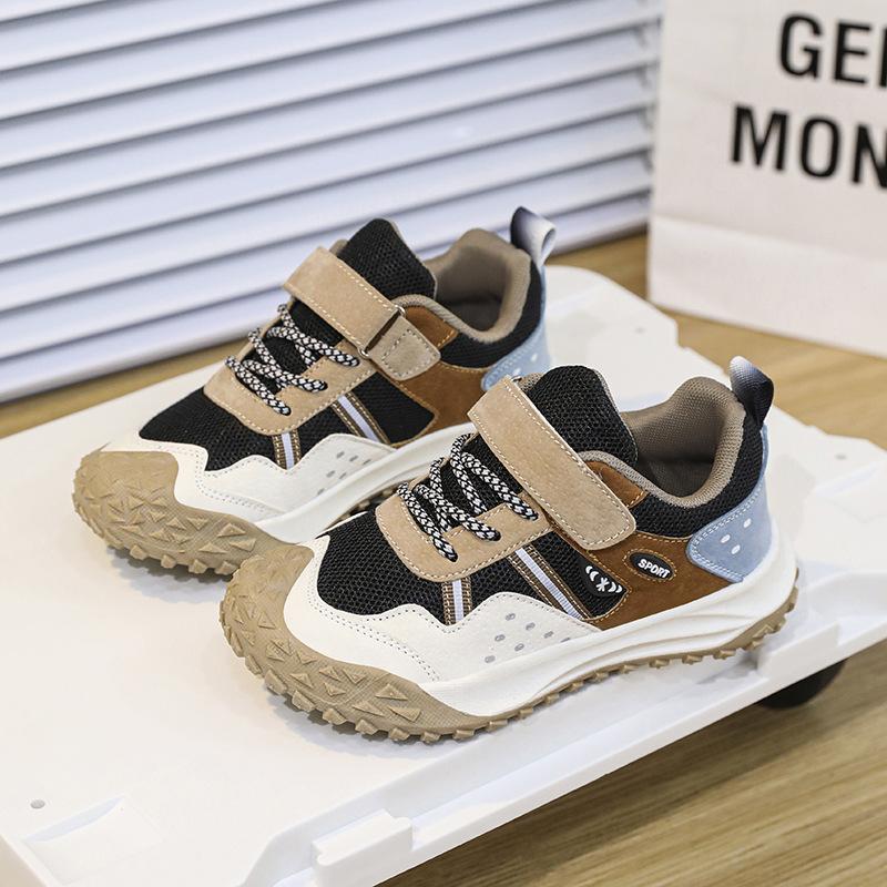 Girls' Pink Breathable Tire Sole Medium and Older Children's Sports Shoes 2025 New Spring and Autumn Boys' Mesh Outdoor Running Shoes