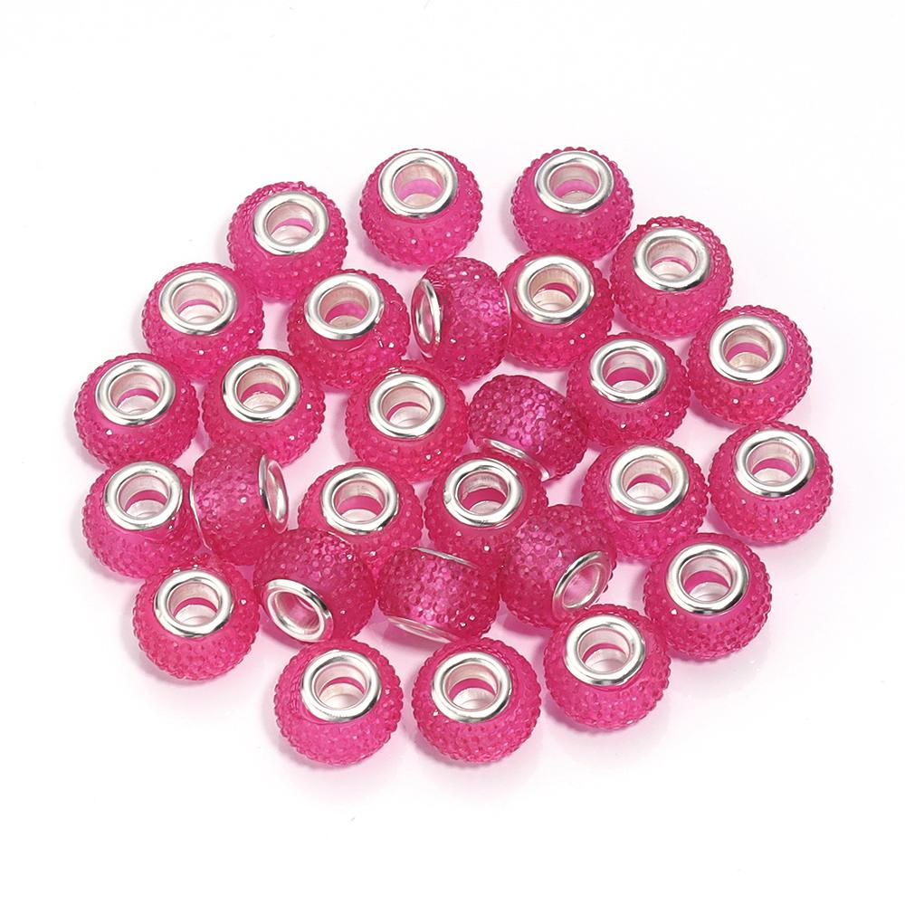 20Pcs 14×9mm Crystal Diamond Resin Beads Plated Colorful Large Hole Beads For Jewelry Making Accessories Diy Bracelet Earrings