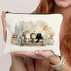 Adorable Cartoon Print Large Capacity Makeup Bag Portable Cosmetic Toiletry Organizer for Women Home Travel