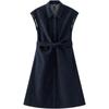 Semir Women's Denim Midi Dress with Bow Twist Waist