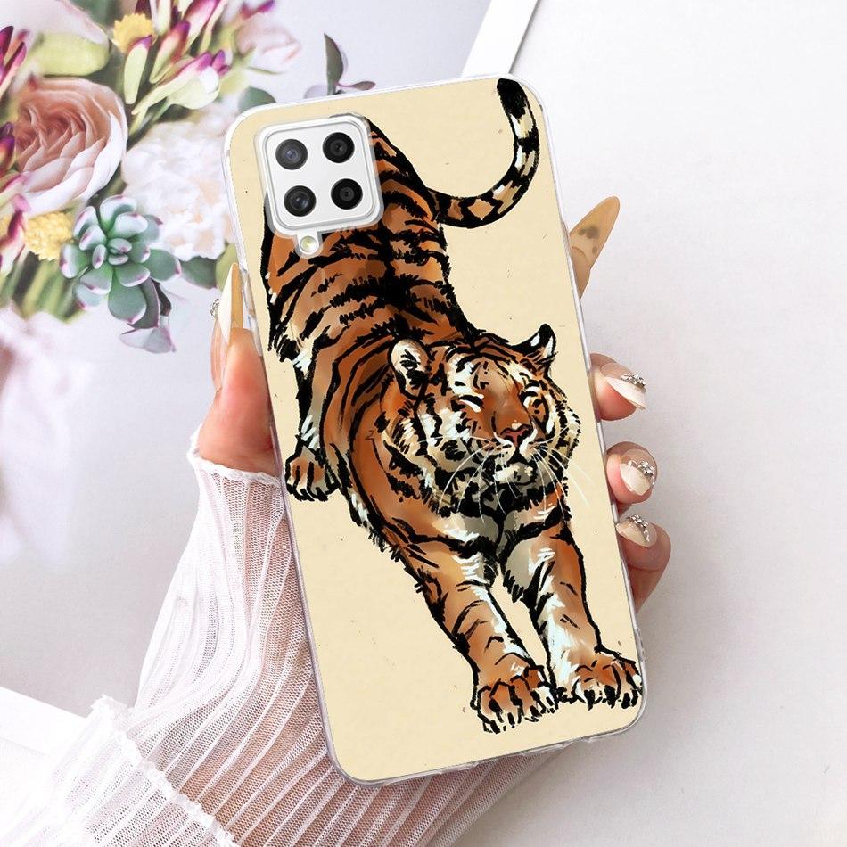 For Samsung Galaxy A22 4G A225F / A22 5G A226B Cool Dragon Tiger Pattern Phone Case For Samsung A22 Soft Silicone TPU Bumpers