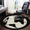1pc Global Map Office Round Area Rug, Indoor Mat Suitable For Office, Under Office Chairs Bedroom Living Room Home Decor, Room Deco