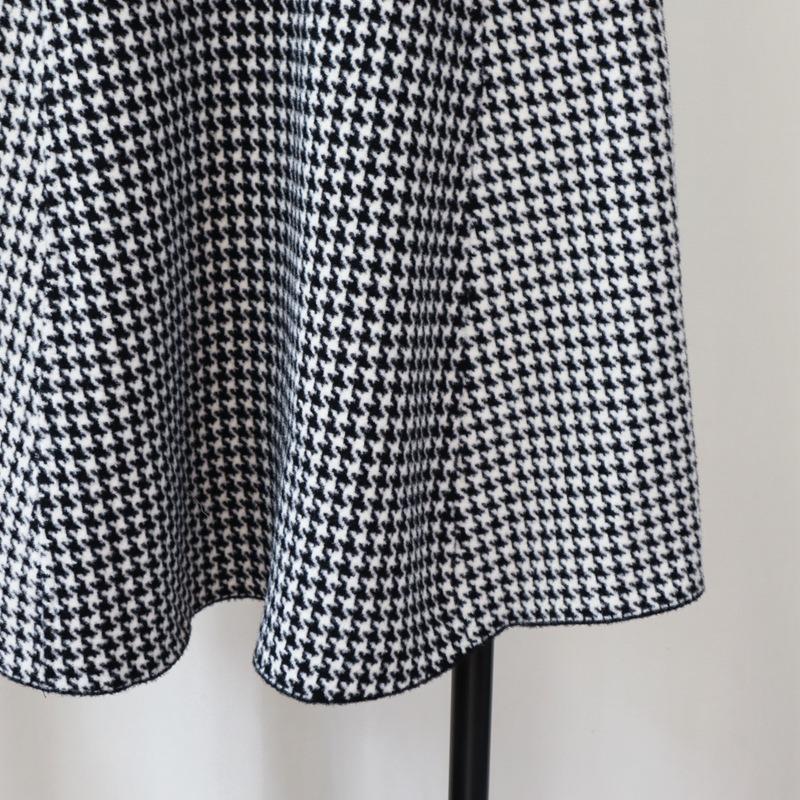 Navy Collar Thousand Bird Grid Knitted Double-sided Tweed Cloak Coat Women's Autumn and Winter New High-end Sweater Jacket