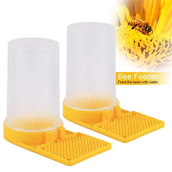 2 Pcs/Set Bee Water Feeder Adjustable Transparent Easy Installation High Strength Bee Water Dispenser for Bee