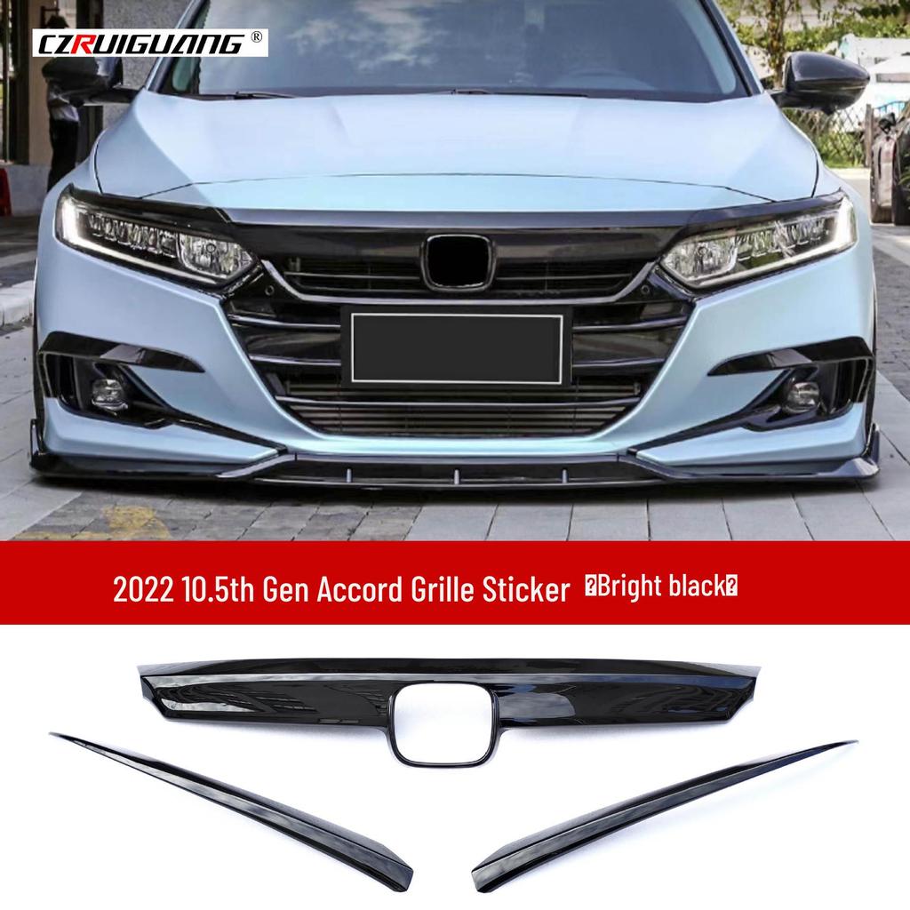 18-22 Tenth Gen Accord Grille Sticker: Black Warrior Decorative Hood Strip