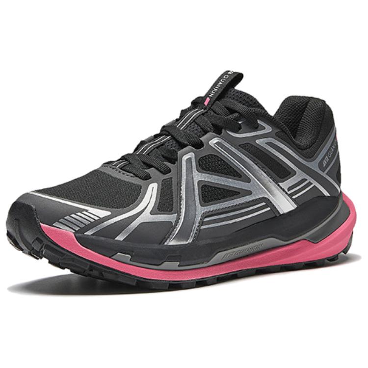 New Anta Champion All Weather Series Non slip Support Low top Trail Running Shoes Women's Black Silver 122345660A-4