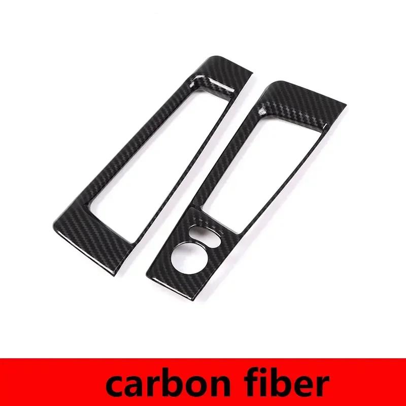 For Fiat 500 2010-2022  ABS carbon fiber car rearview mirror adjustment button decorative frame sticker interior accessories LHD style 1