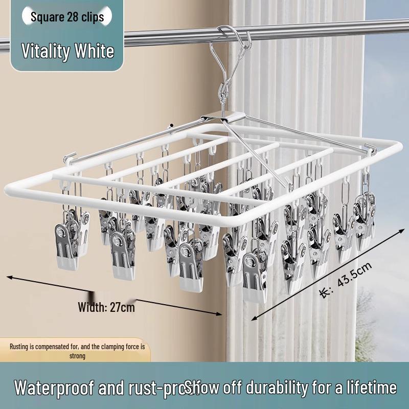 Stainless Steel Multi-Clip Sock and Underwear Drying Rack
