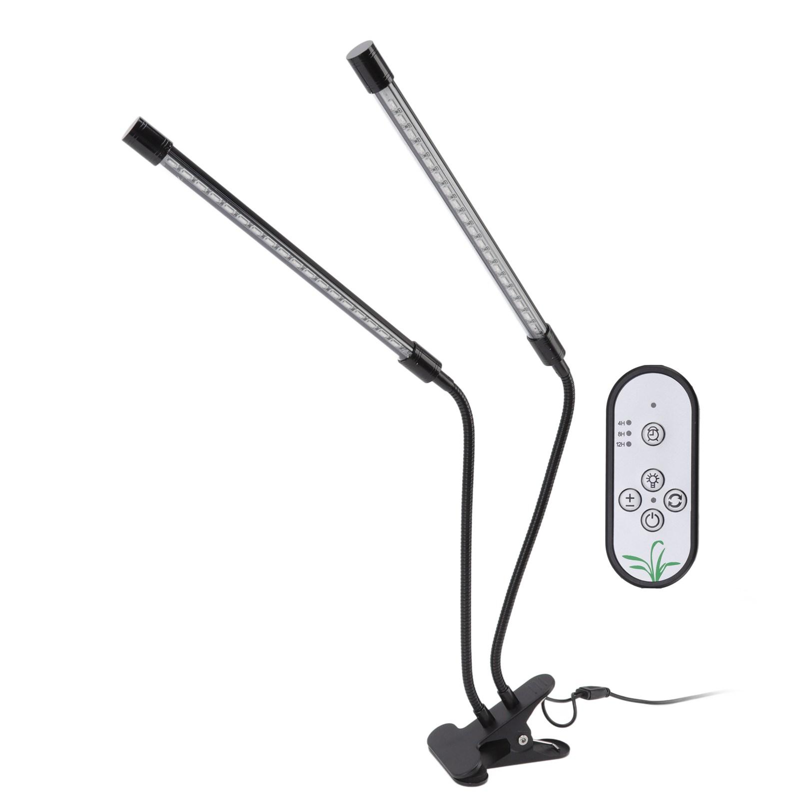 

Plant Grow Light Dimmable Timing Full Spectrum USB Powered Dual Head Clip On LED Plant Lamp for Indoor 30W