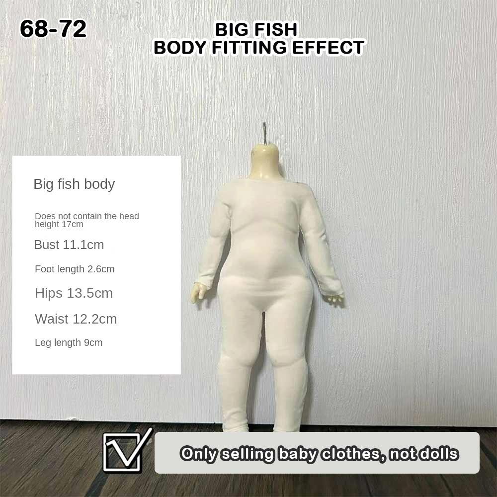 White Doll Elastic Jumpsuit Cute Doll Sleep Clothes for 1/3 1/4 1/6 BJD 30/45/60cm Dolls