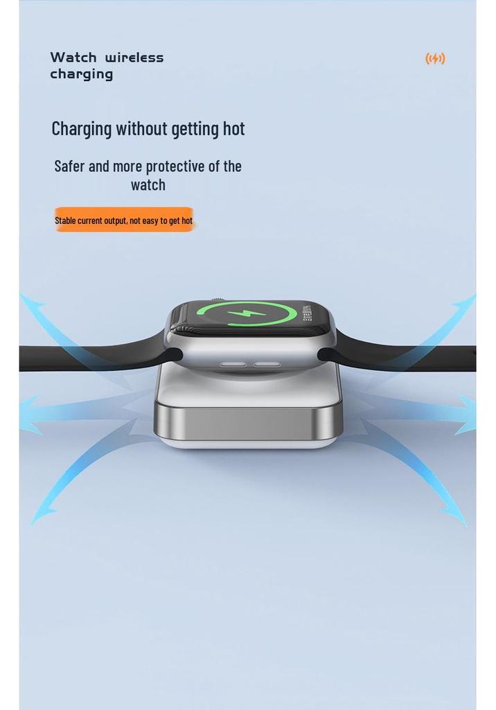 2000mAh Wireless Charger for Apple Watch Series 1-9: Portable Power Bank