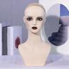 Female Mannequin Head Manikin with Ears Stable Realistic PVC Bust Wig Holder for Hairpieces Hat