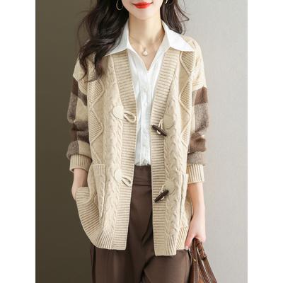 Women Sweaters Coat Cardigan for Women Autumn Winter Large Size Vintage Loose Long Sleeve Knit Sweaters Coat