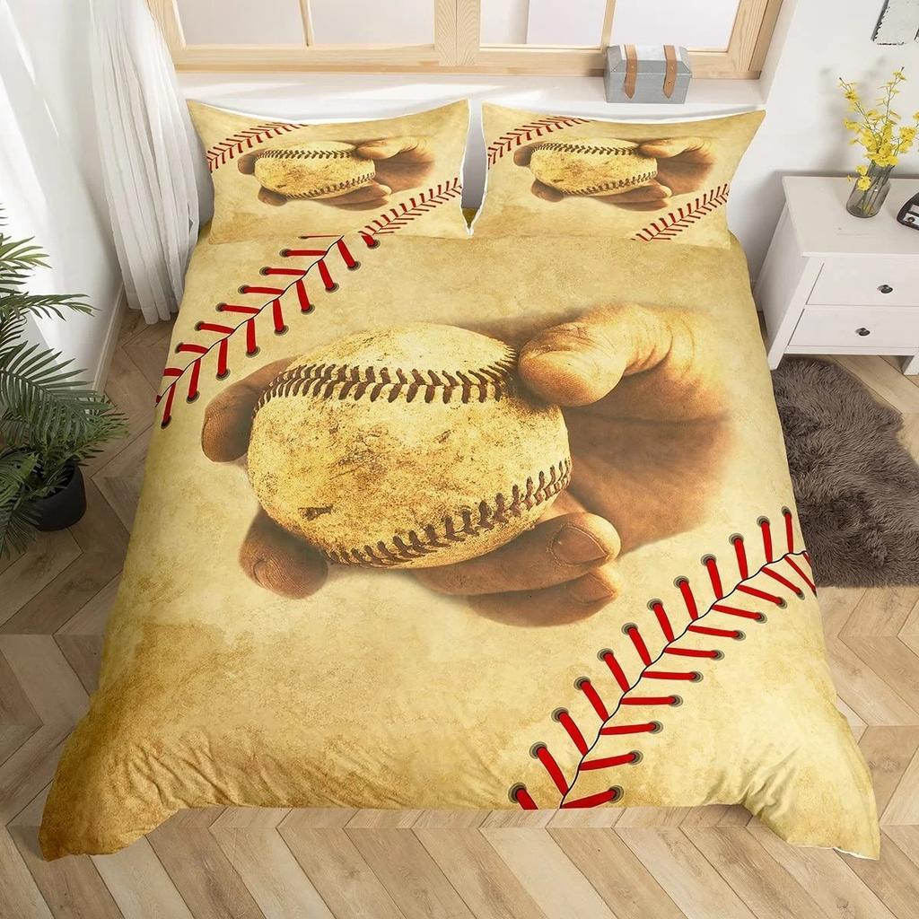 3D Printed Baseball Game Bedding Set Ball Sports Theme Duvet Cover Double Twin Full Queen King Adult Kids Bedclothes Quilt Cover