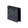 Coach 11 Brand Print Flap Wallet Men Wallets Black Gray F74993-CQBK