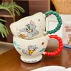 Cat And Mouse Ip Ceramic Mug Creative Design Bead Handle Cup Gift For Friends Coffee Cup Souvenir Gift