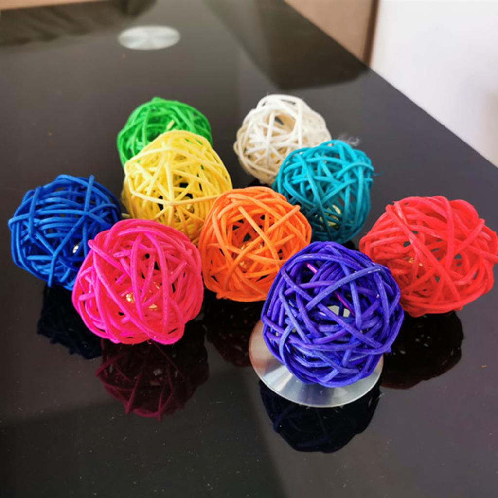 Puntos Chew Sound Toy Pet Cats Kitten Bell Rattan Ball Cage Playing Interactive Bite