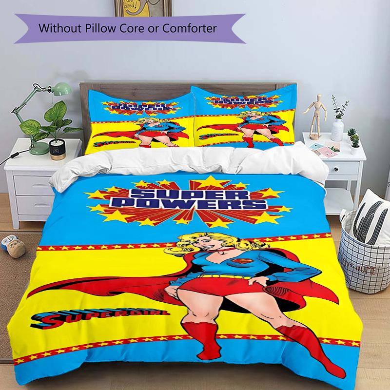 3pcs Super Powers Duvet Cover Set (1 Duvet Cover + 2 Pillowcases, No Core) - Comfortable, And Breathable Bedroom Decoration yy251104067