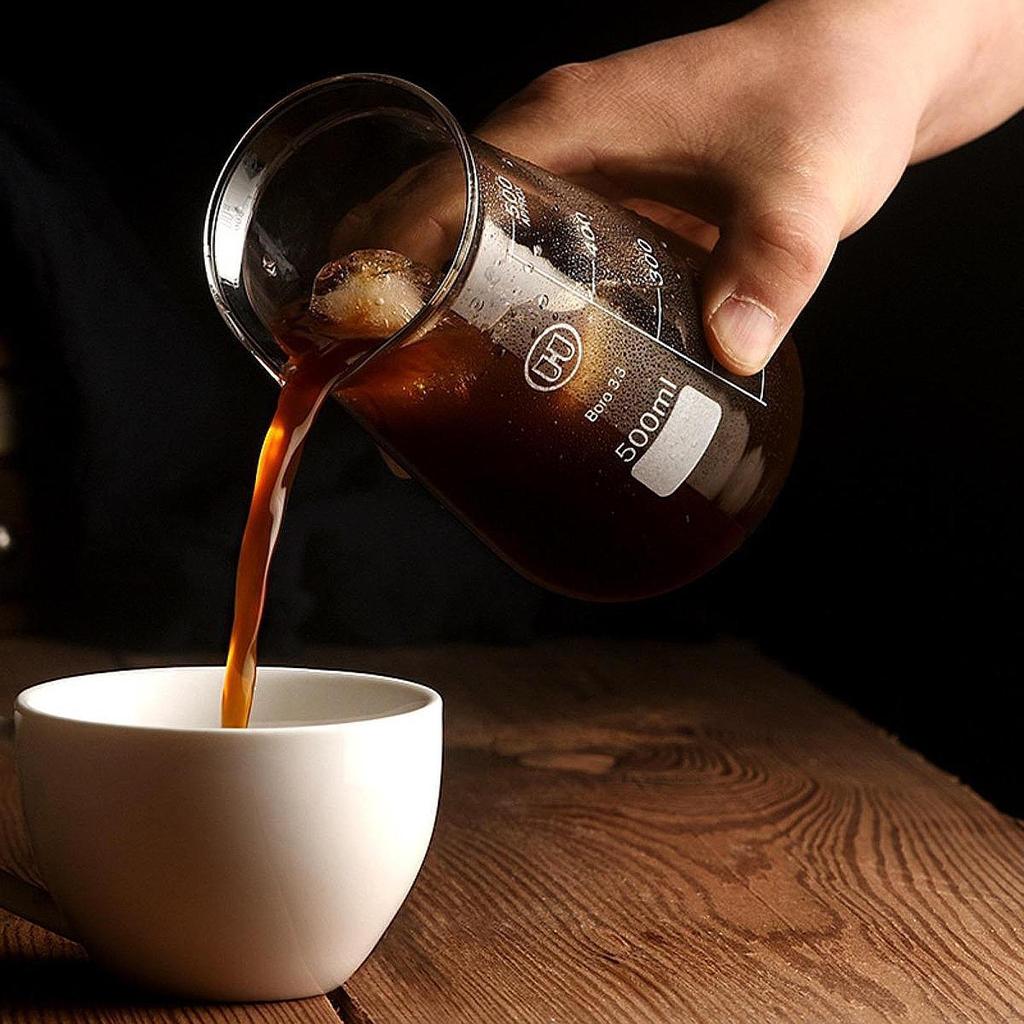 Milchaufschäumkännchen, Glas Espresso Aufschäumkännchen, konisch zulaufender Messbecher für