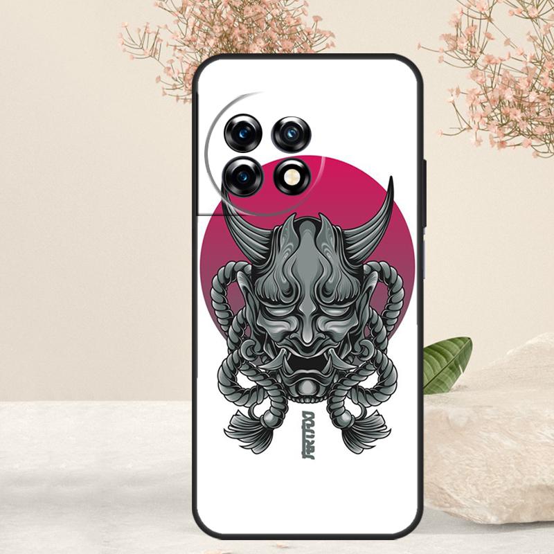 Samurai Oni Mask Case For OnePlus 15R 13R 13T 15 13 12 12R 11 10T 8 9 10 Pro Nord 5 CE 4 3 Lite N20 N30 Cover