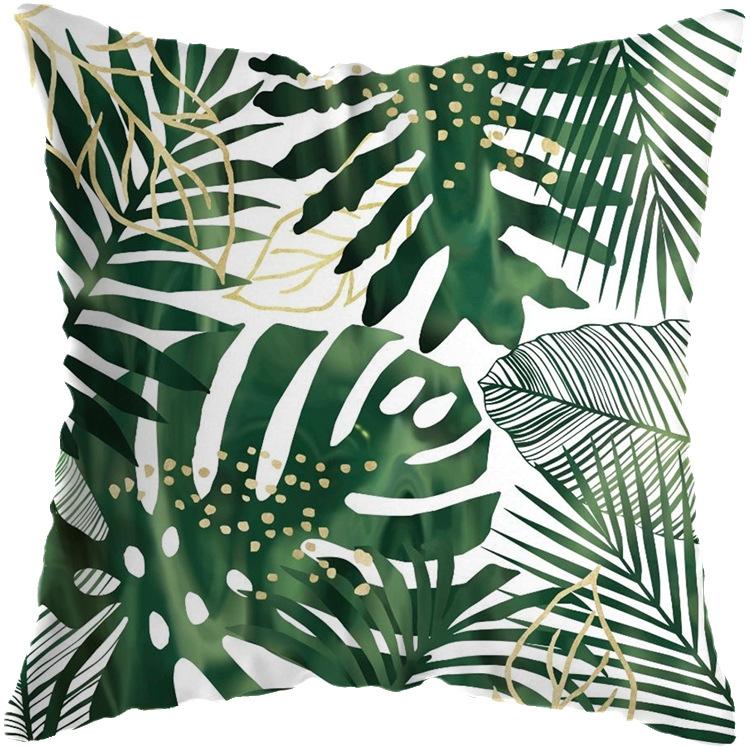 Soft Pillow Cushion Covers 45x45 Cm Decorative Pillows Throw Green Patterns Pillowcase for Sofa Home