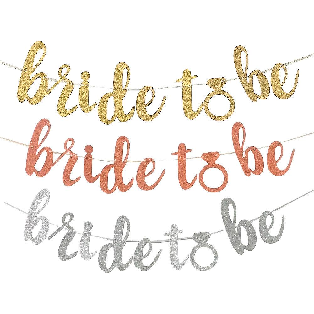 Bachelor Party Theme Decoration Wedding Arrangement Diamond Ring Wedding Dress Glitter Pulling Flag Latte Flower