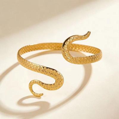 Exaggerated Octopus Tentacle Adjustable Metal Arm Ring Bracelet for Women
