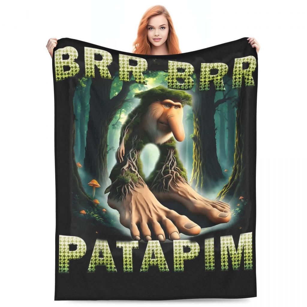 Humor Gen Z (Brr Brr Patapim Blanket Quality Super Soft Throw Blanket Autumn Airplane Travel Couch Chair Print Bedspread