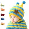 Winter Kids Hat With Plush Ear Protection Big Five-pointed Star Hat Scarf Set Striped Woolen Material Blue Yellow Orange Red Pink