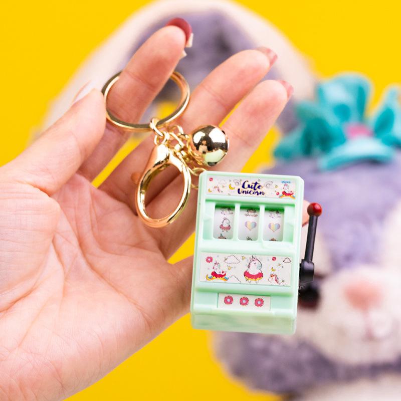 Creative Cartoon Mini Slot Machine Keychain Toy