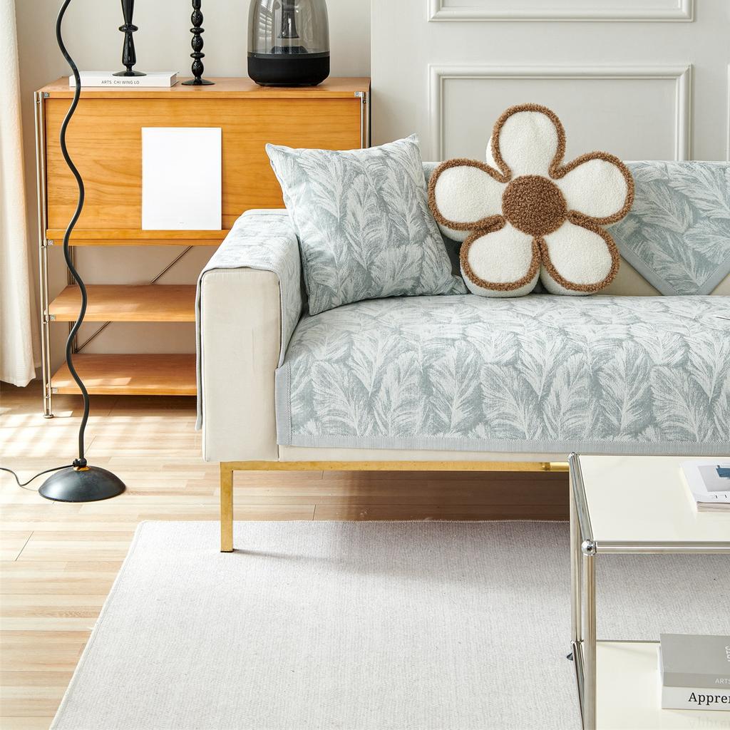 Plant Jacquard Chenille Sofa Cover Sofa Cushion Cover Four Season Sofa Towel Anti Slip Non Slip Couch Covers, Furniture Cover