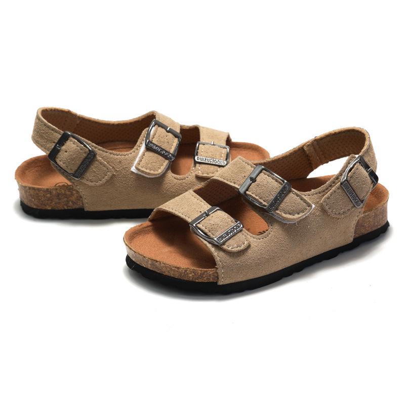 2026 Spring/Summer Kids' Cork Sandals: One-Strap Flip-Flops, Trendy Korean-Style, Double-Ring Design