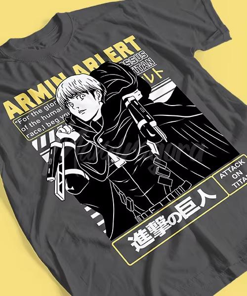 Anime Attack on Titan Armin Arlert Batalla Final Printed Tshirt Unisexs and Womens Tshirt Unisexs Top Sports Tshirt Unisexs Tee