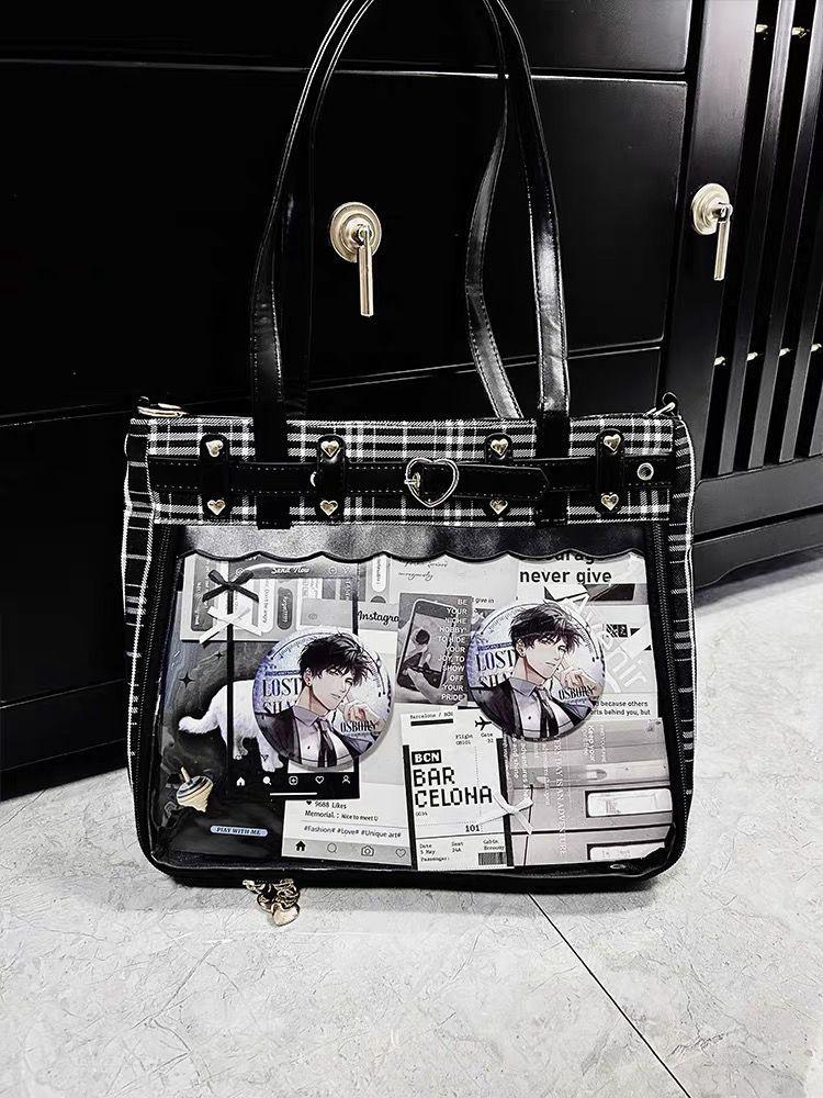 Hot Girls Subculture Punk Gothic Ita Bag Women Transparent Large Capacity Shoulder Bags Handbag Ladies Harajuku Bag Aesthetic