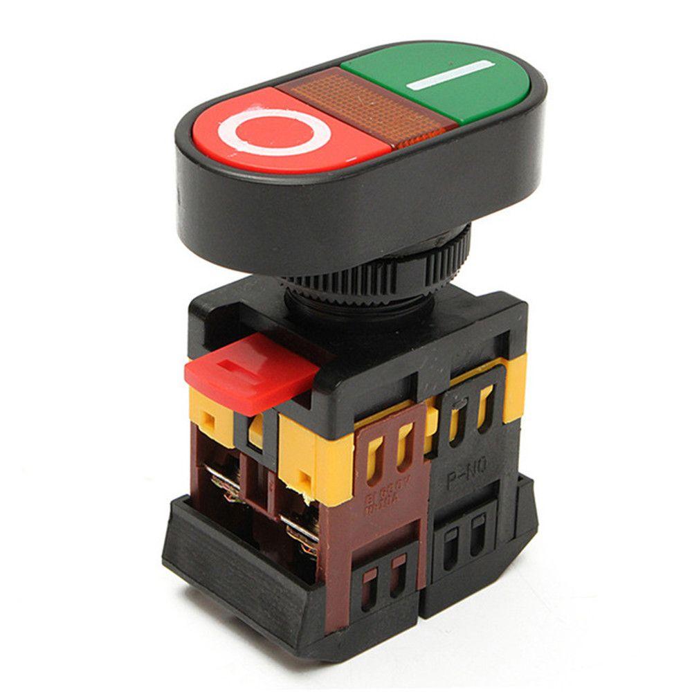 

Yellow Light AC LED APBB22N 220V 22mm Push Button Switch Momentary ON/OFF Start Stop 1