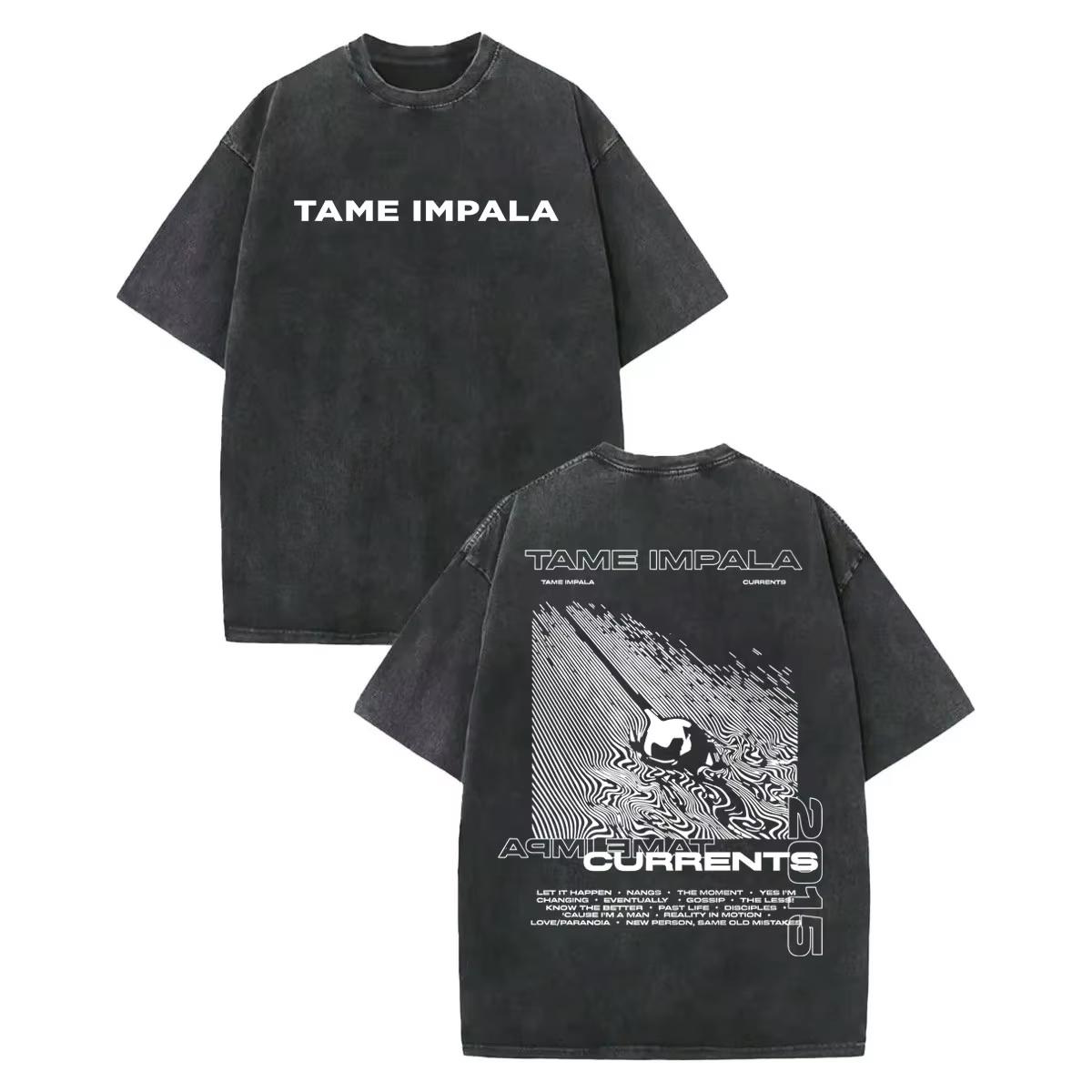 Vintage Tame Impala Grafik T-Shirts Streetwear Rock Pop Musik T-Shirts Herren Damen Sommer Lässig Mode Kurzarm Top L
