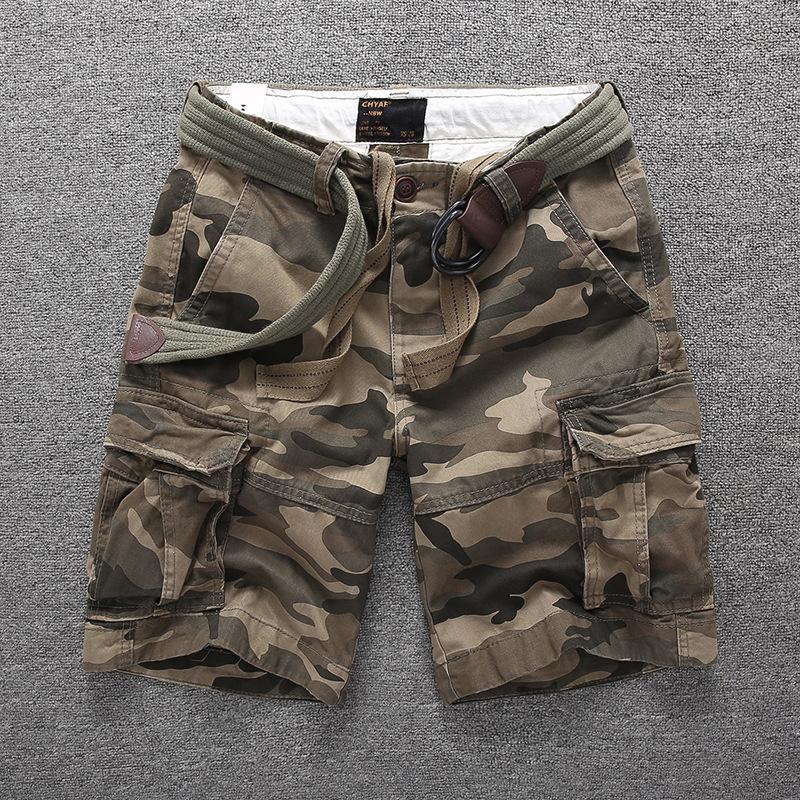 New Summer Casual Shorts, Cotton Loose Camouflage Work Pants, Men's and Youth Straight Leg Men's Pants
