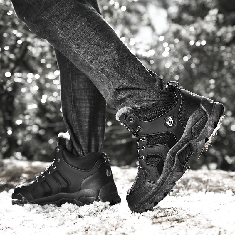 New Mid Top Outdoor Shoes Cotton Shoes Warm Mountaineering Shoes Men's Shoes Women's Shoes Large Size