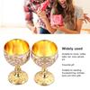 2PCS Small Zinc Alloy Goblet Gold White Retro Metal Cup Vintage Goblet  Party Drinking