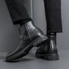 Lässige Herren Lederschuhe Herbst und Winter High Top Stil Outdoor Mode Party Täglich Business und Büro Stiefel Schwarz Neu Hot
