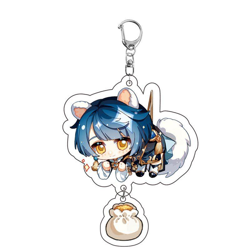 Game Keychains Acrylic Figure School Bag Keychian Holder Key Ring For Children Girl Men Accessories