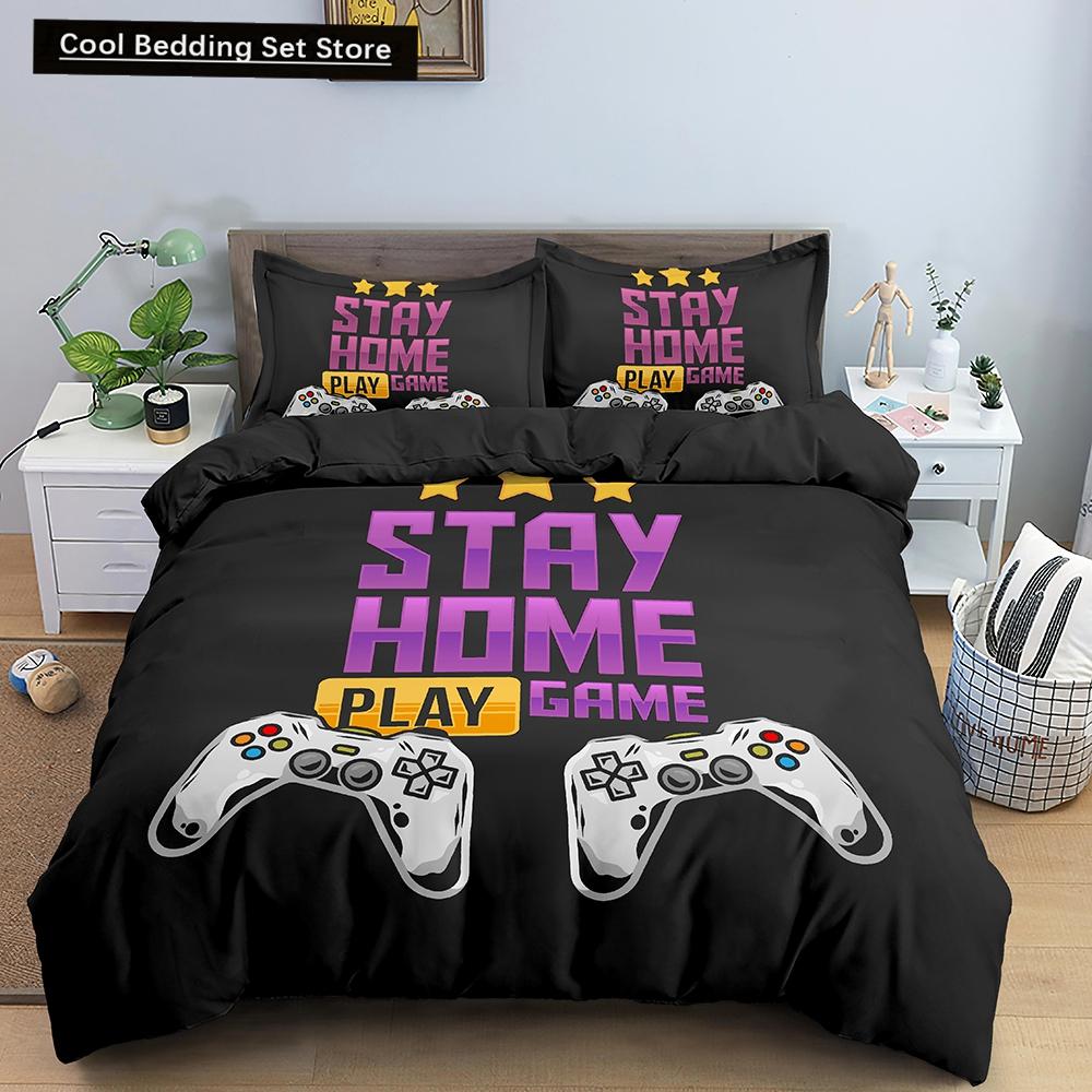 Game Bedding Set Soft Duvet Cover Set Comforter Bedding Quilt Cover with Pillowcase Kid Bedding Set 2/3pcs Polyester Quilt Cover