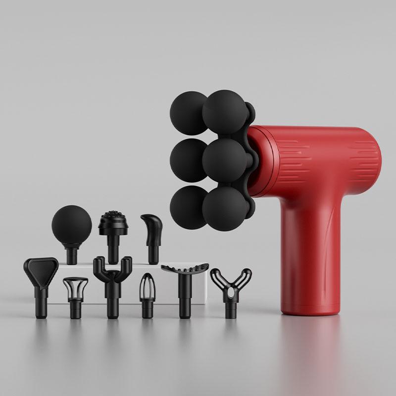 Portable Multi-head Mini Fascia Gun for Muscle Relaxation and Cervical Spine Massage Button Control