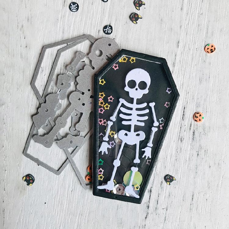 Halloween Skull Coffin Metal Cutting Dies DIY Embossing Scrapbooking Photo