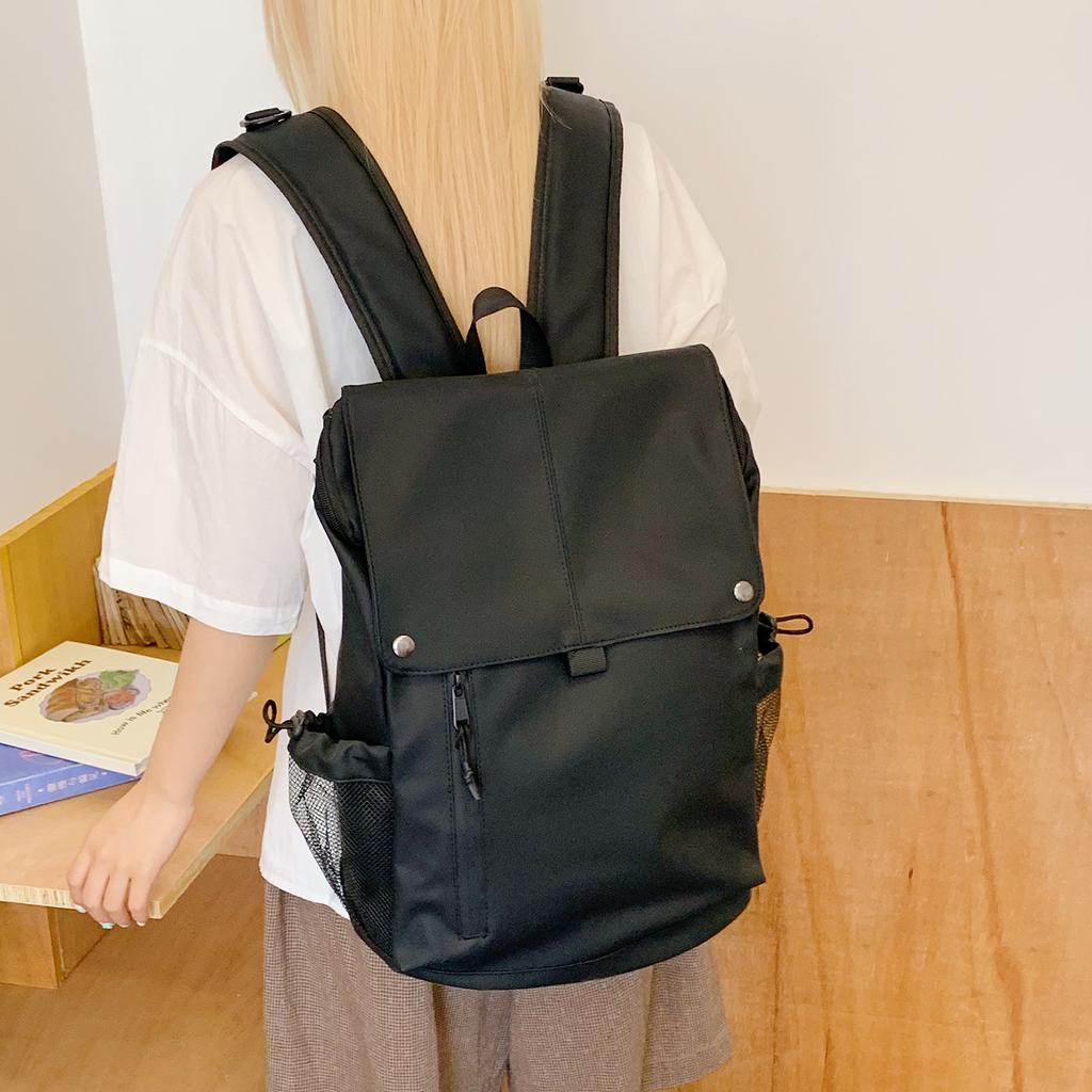 Schoolbag Backpack Junior High School Student School Bag College Style Solid Color Lightweight Large Capacity Travel Backpack Tide