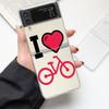 Mountain Bike Cycling Art Fashion Phone Case For Samsung Galaxy Z Flip 3 4 5 6 7 Hard Folding Z Flip4 Clear PC Cover Gift